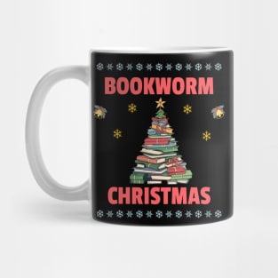 Bookworm Christmas Tree books Mug